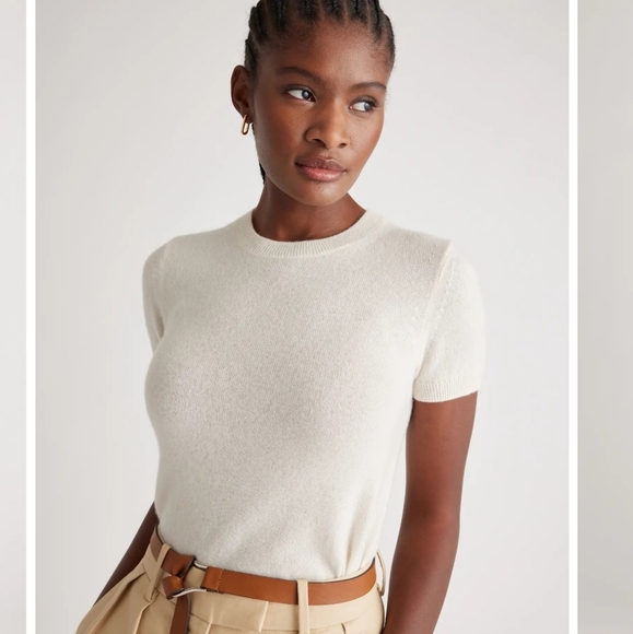 Quince Cashmere  Short Sleeve Tee - Picture 1 of 9